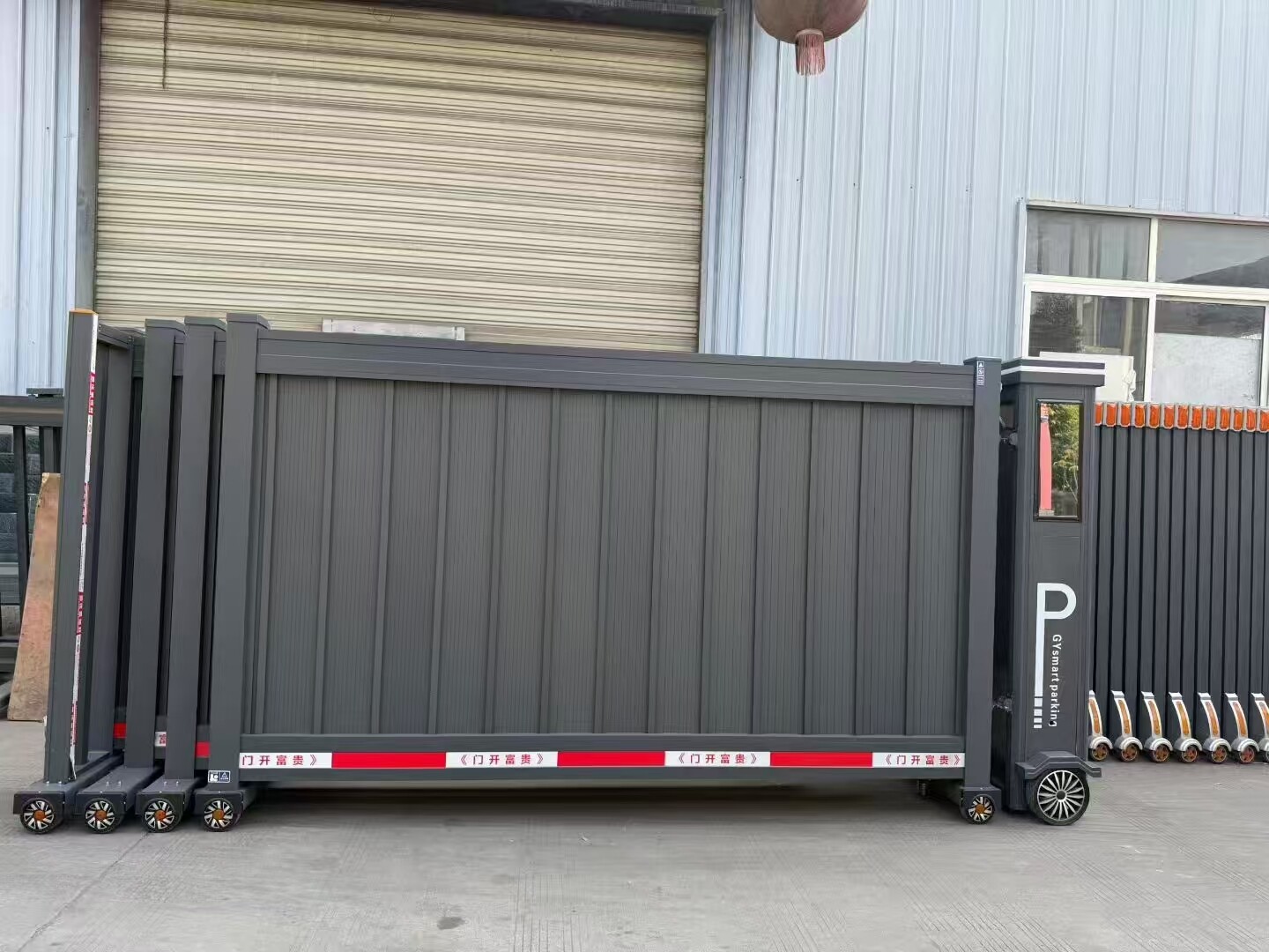 Commercial Sliding Gate Solid - Electric solid gate gray for factory residential commercial