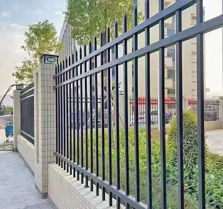 Bronze Finish Perimeter Steel Fence - Steel steel fence sunset for industrial commercial residential