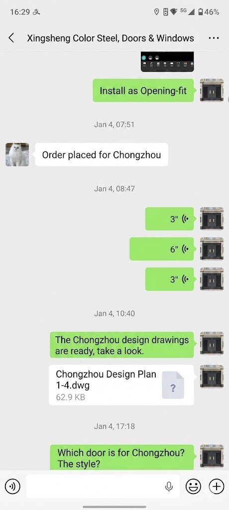 Xingsheng Color Steel chat screenshot 3