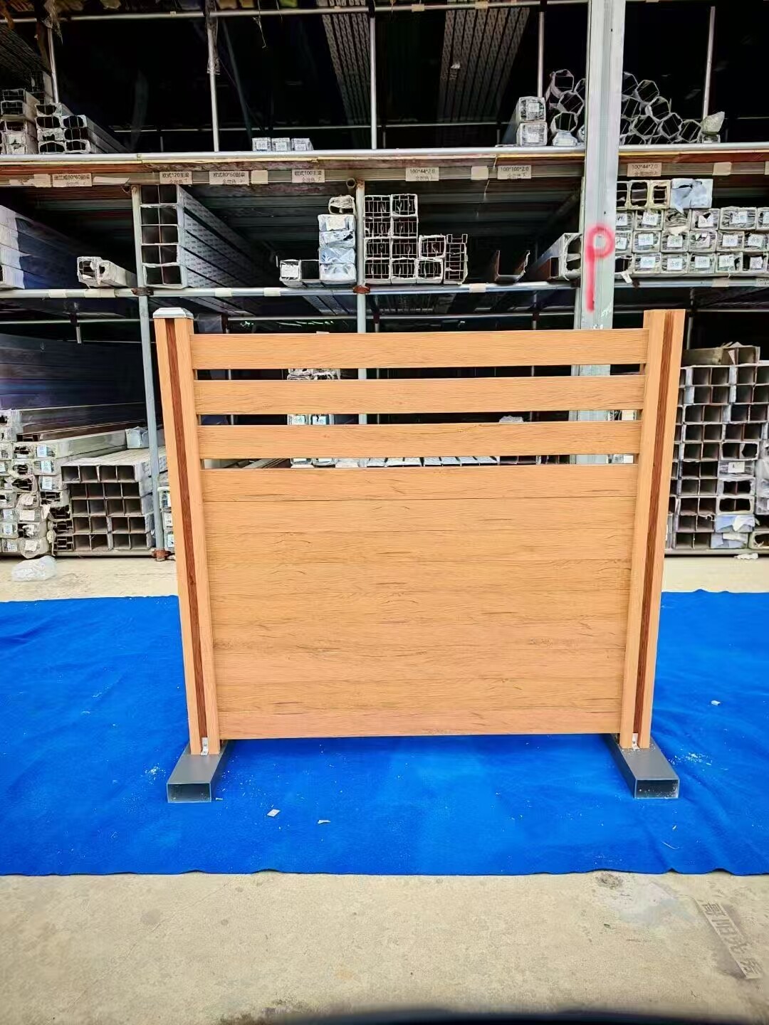 Wood Grain Finish - Modular aluminum fence panel with easy assembly and low shipping cost