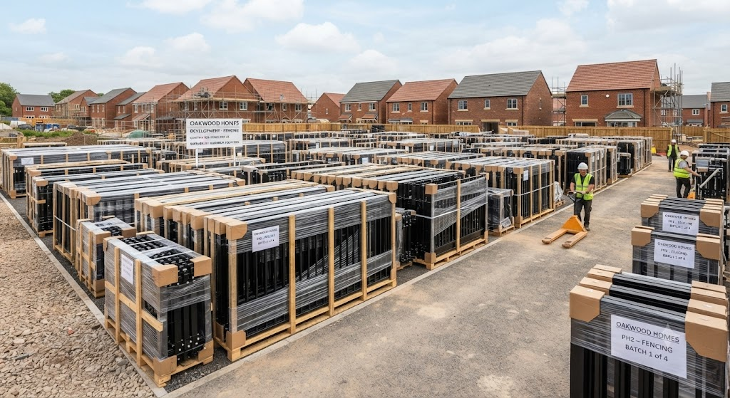 B2B bulk aluminum fence and gate set supply for Leeds construction contractors and developers