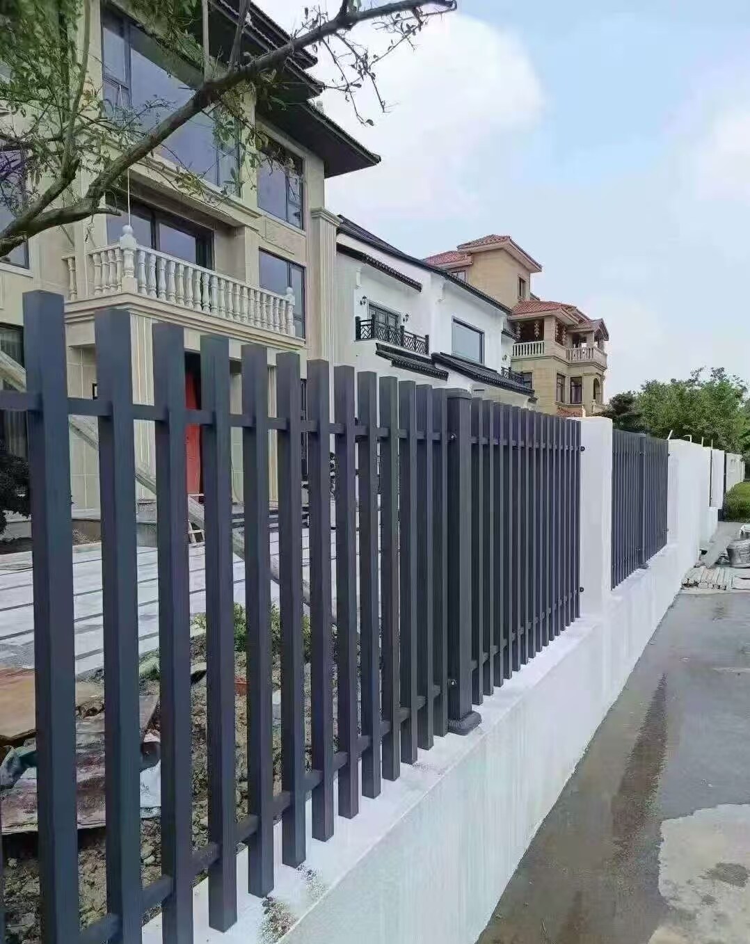 Modern Flat Top Steel Fence - Steel steel fence modern for industrial commercial residential