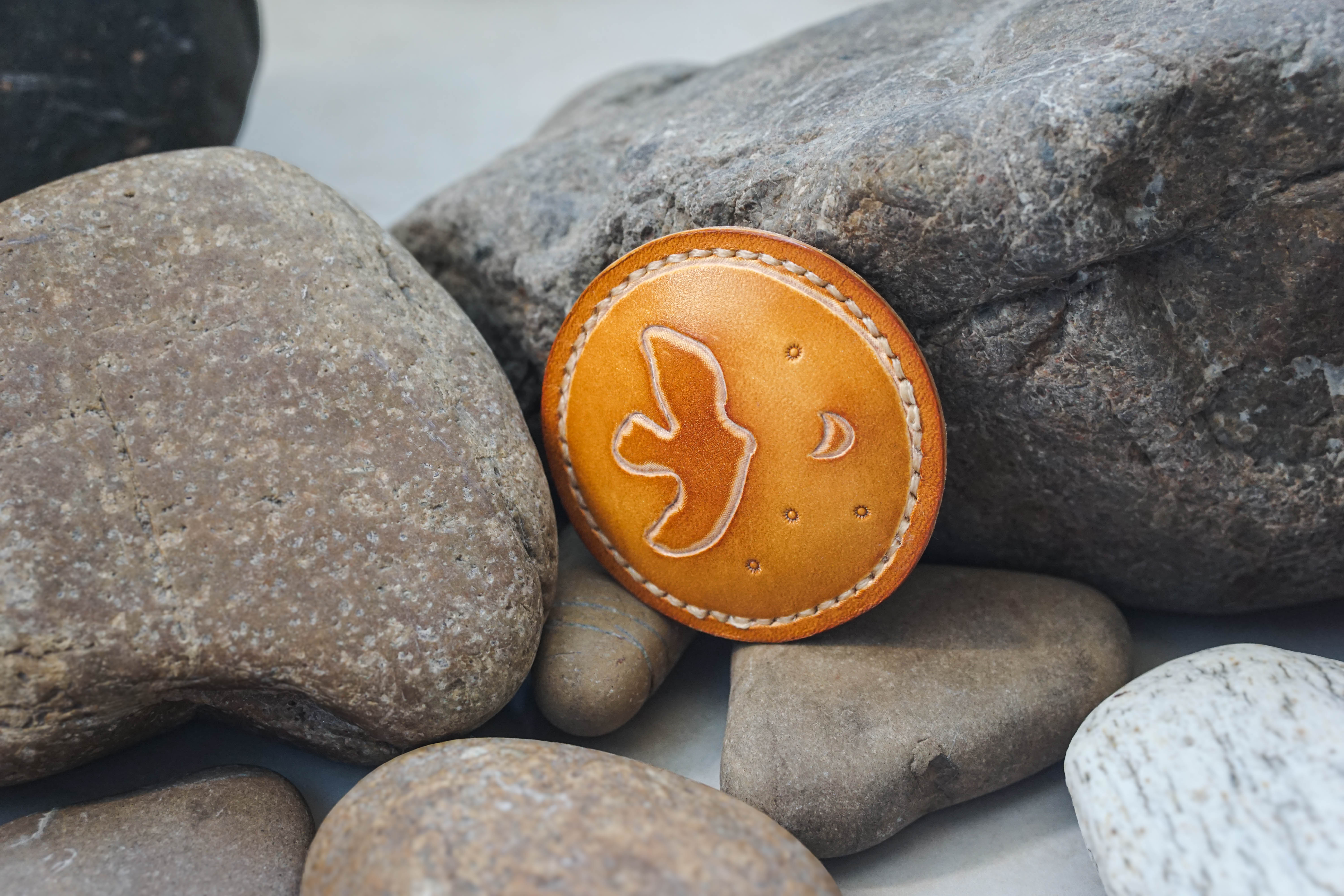 Bird Moon Badge Close-up