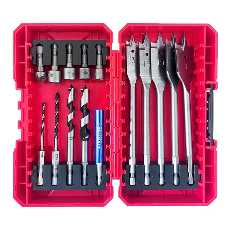 Wood Drilling Set (Mixed Accessories, Pink Case)