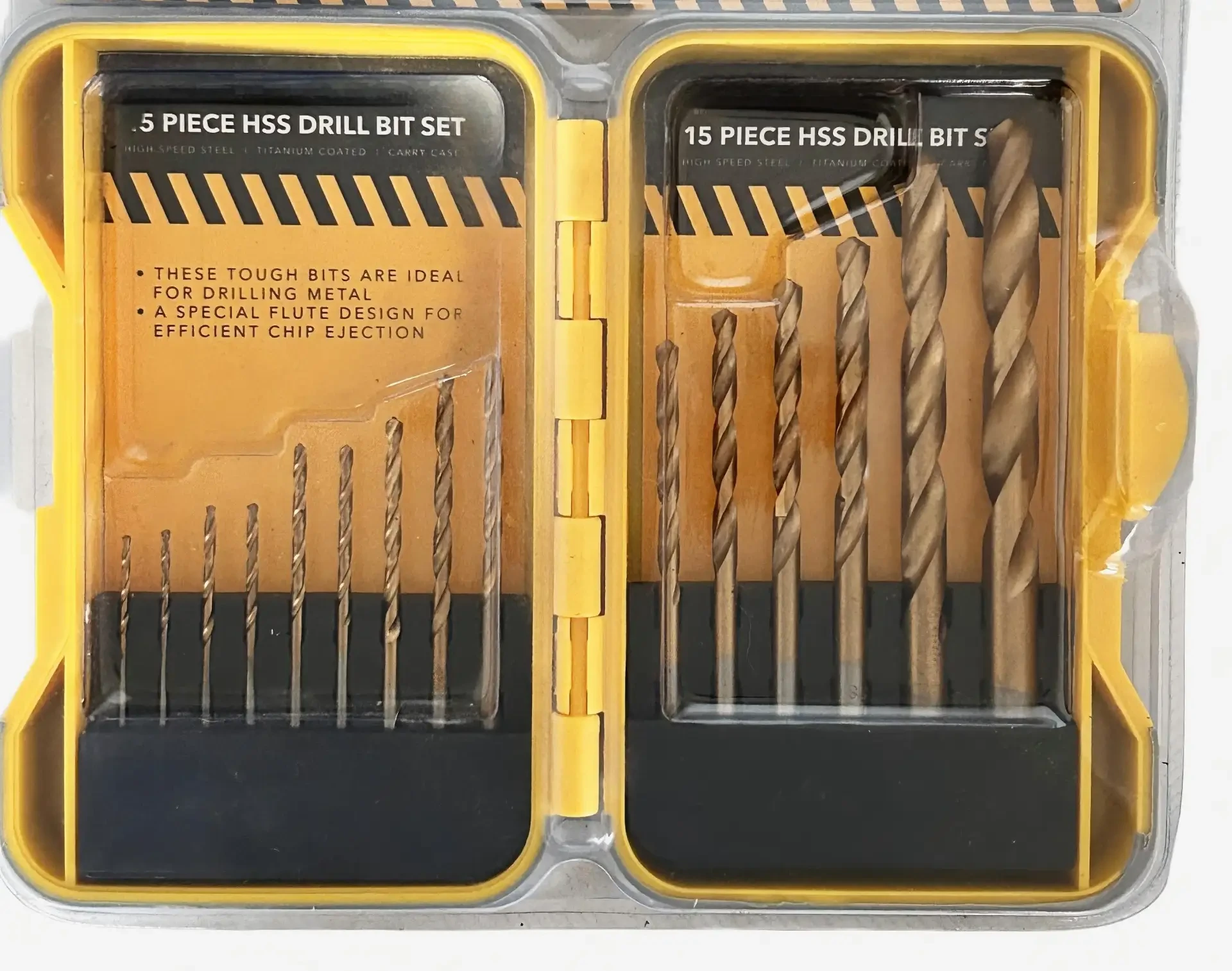 HSS Drill Bit Set (Titanium Coated, 15 Pieces)