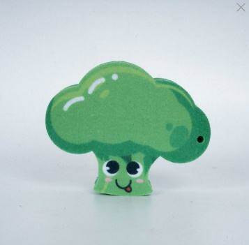 Vegetable & Fruit Non-Woven Print Sponge Scrubber (Broccoli)