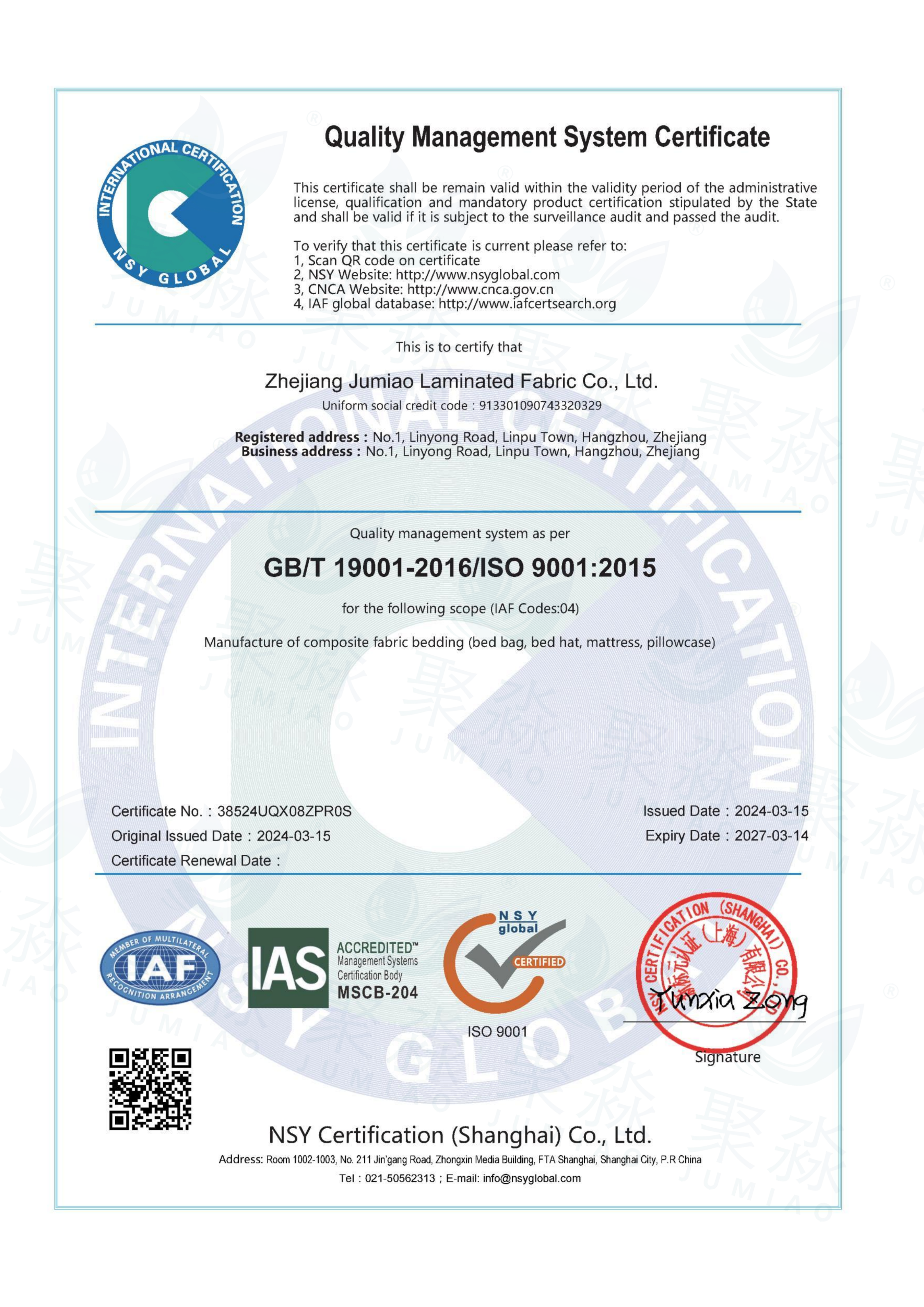 ISO 9001:2015 Quality Management
