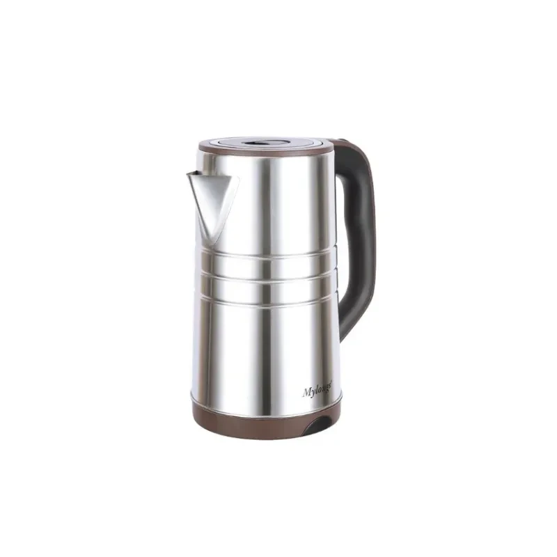 3.5L Stainless Steel Electric Kettle Features a brown plated ring.
