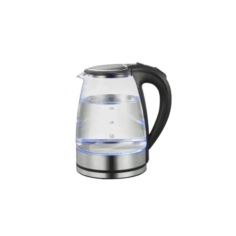 1.8L Borosilicate Glass Electric Kettle with 304 Stainless Steel Base and LED Blue Indicator Lighting