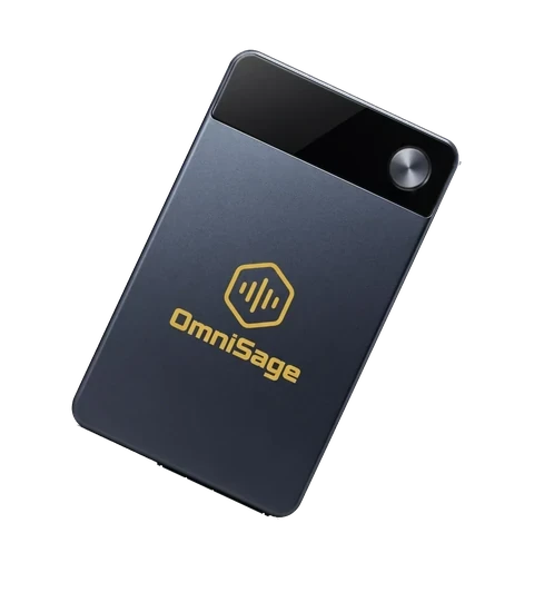 R1 voice recorder card, angled view
