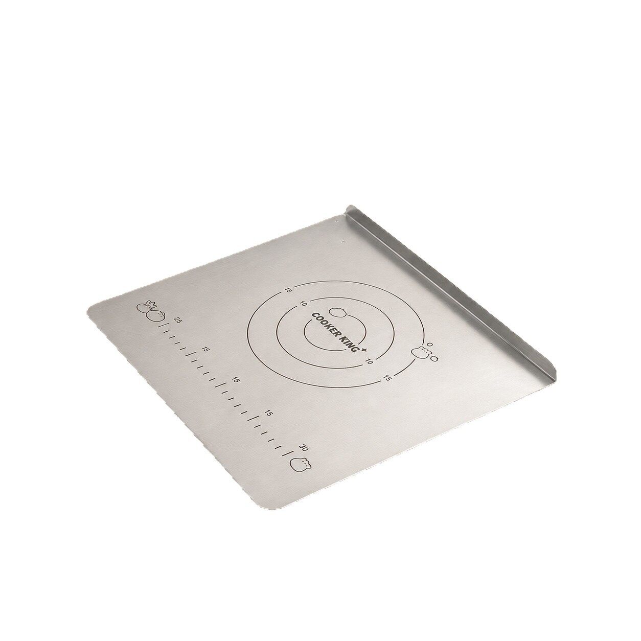 304 Stainless Steel Pastry Board with Measurement Markings & Countertop Lip
