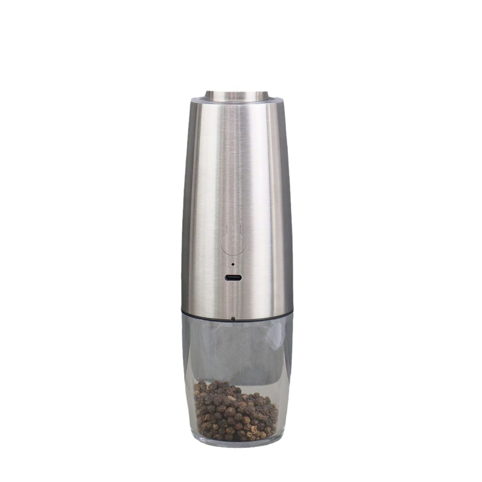 USB Rechargeable Electric Pepper Grinder with Top Coarseness Adjustment Dial
