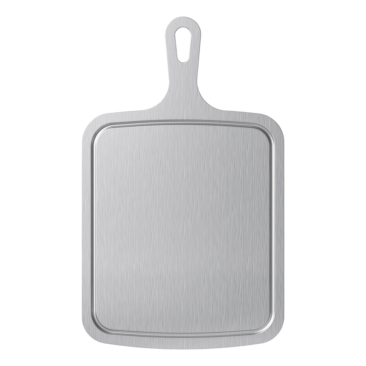 Multi-Material Metal Cutting Board & Pizza Serving Tray with Groove