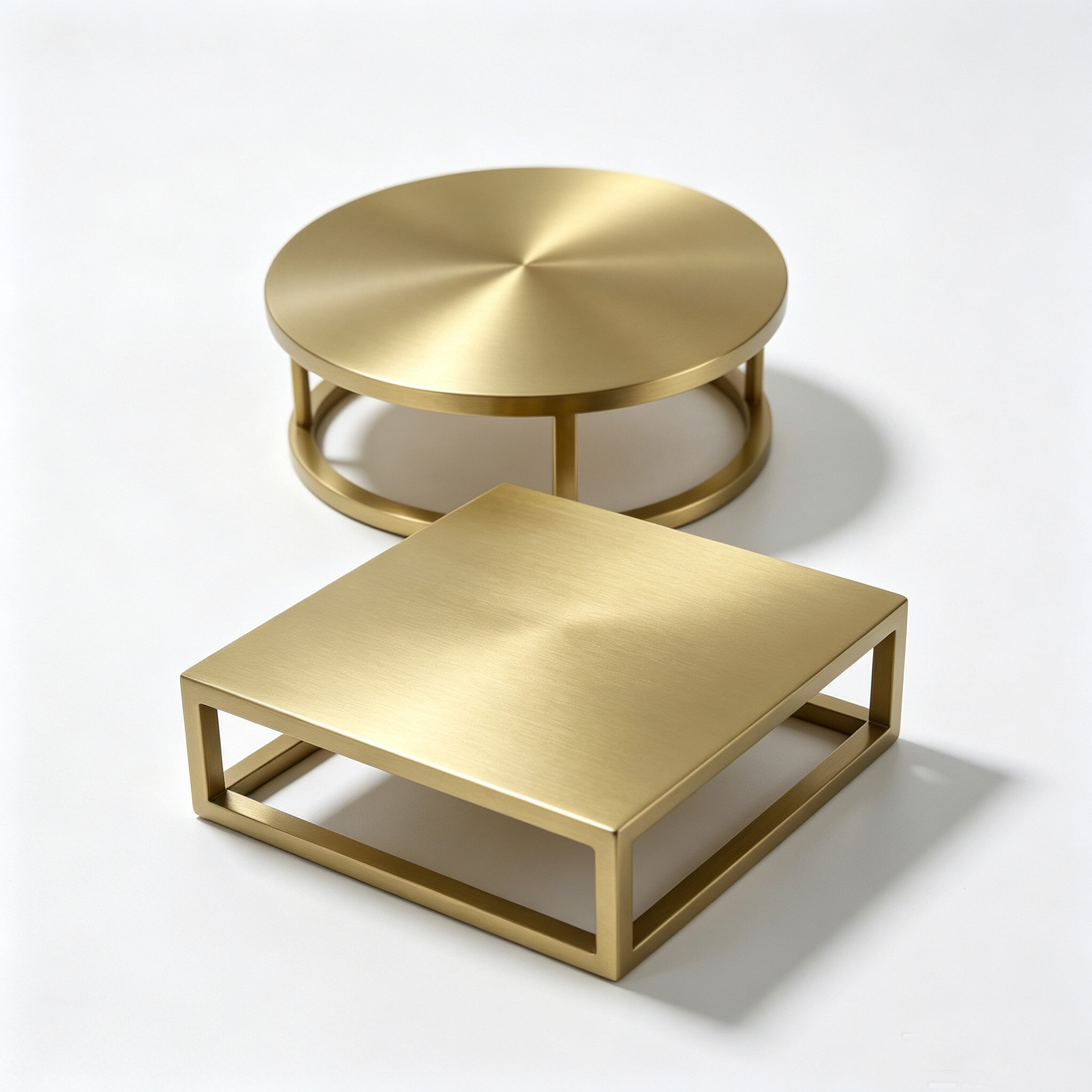 304 Stainless Steel Matte Gold Buffet Display Stand & Dessert Riser Set