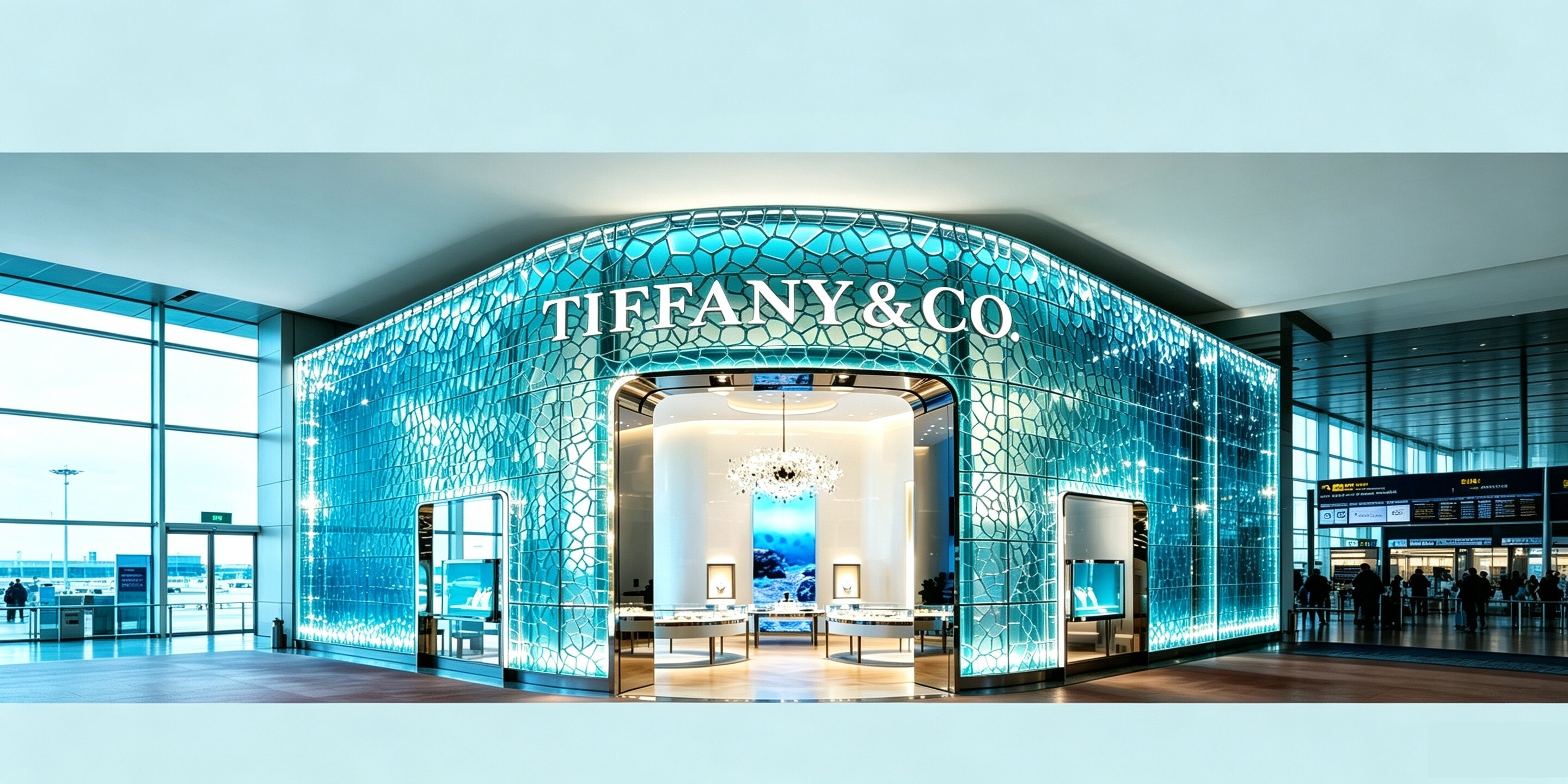 Architectural art glass in luxury space