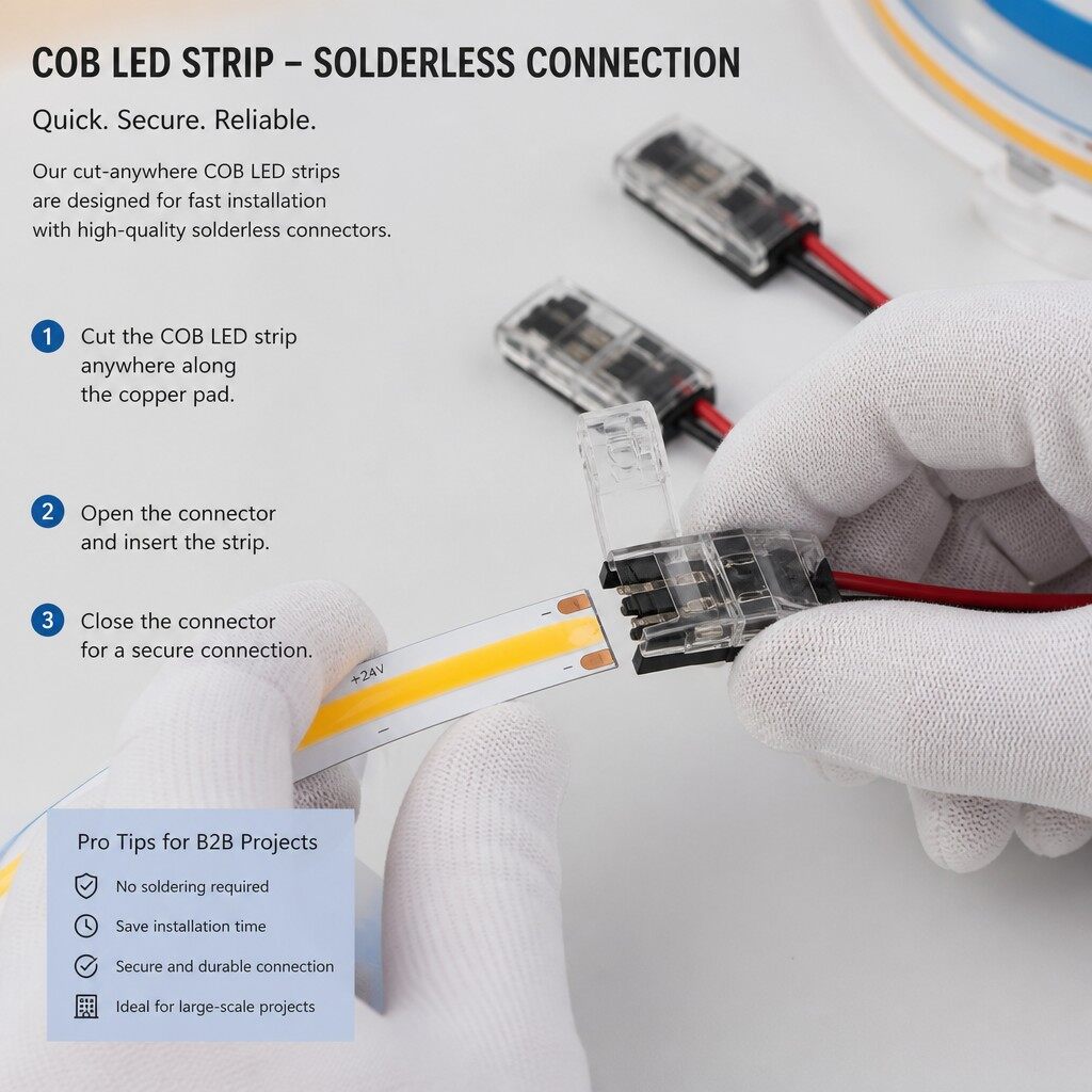 Wholesale Cut Anywhere Flexible COB Led Strip Light CRI>90 For Indoor Furniture thumbnail 3