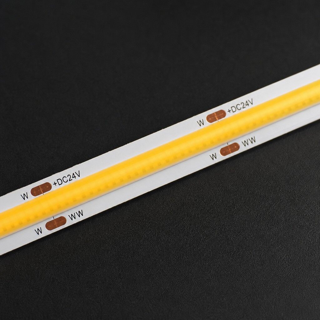 Tunable White CCT COB LED Strip Dimmable 2700K-6500K For Hotel Engineering - view 1