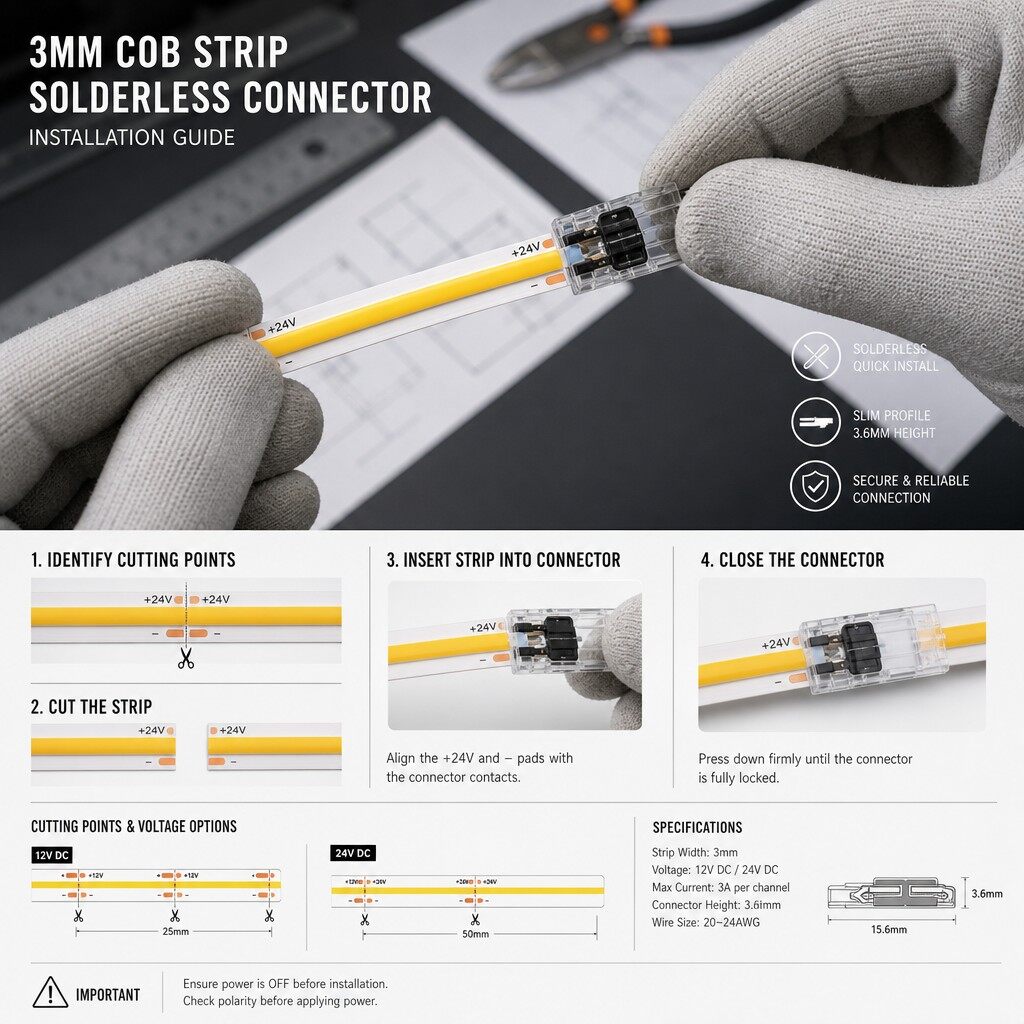 Architectural 3mm Ultra-Narrow COB LED Strip | 480 LEDs/m Precision Lighting thumbnail 5