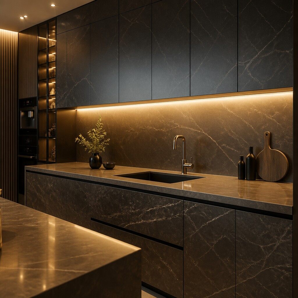 480LEDs/m COB strip under-cabinet kitchen installation