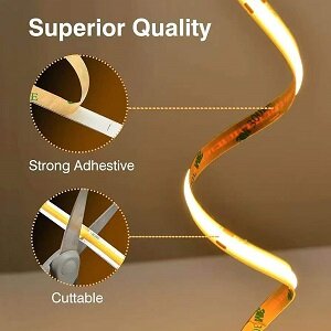 Dc12v 24v 320leds/M 3000k 4000k 6000k Cob Led Strip Light For Furniture Cabinet Lighting thumbnail 3