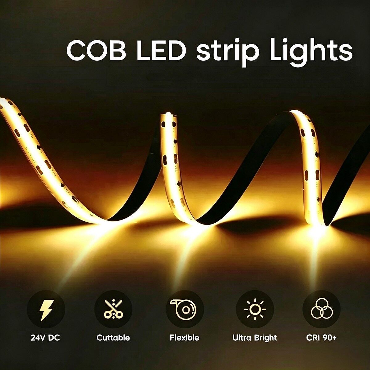 480leds/M High Density COB LED Strip | Dotless Linear Lighting Wholesale thumbnail 4