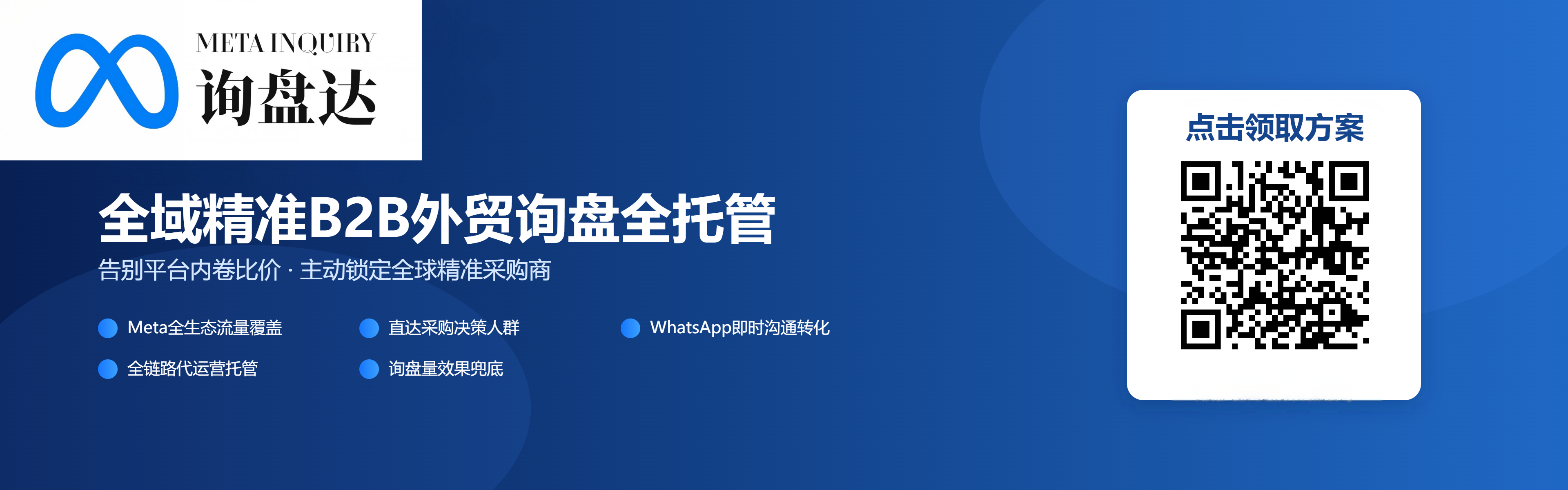 Meta询盘达 - 全域精准B2B外贸询盘全托管 - 扫码免费获取获客方案