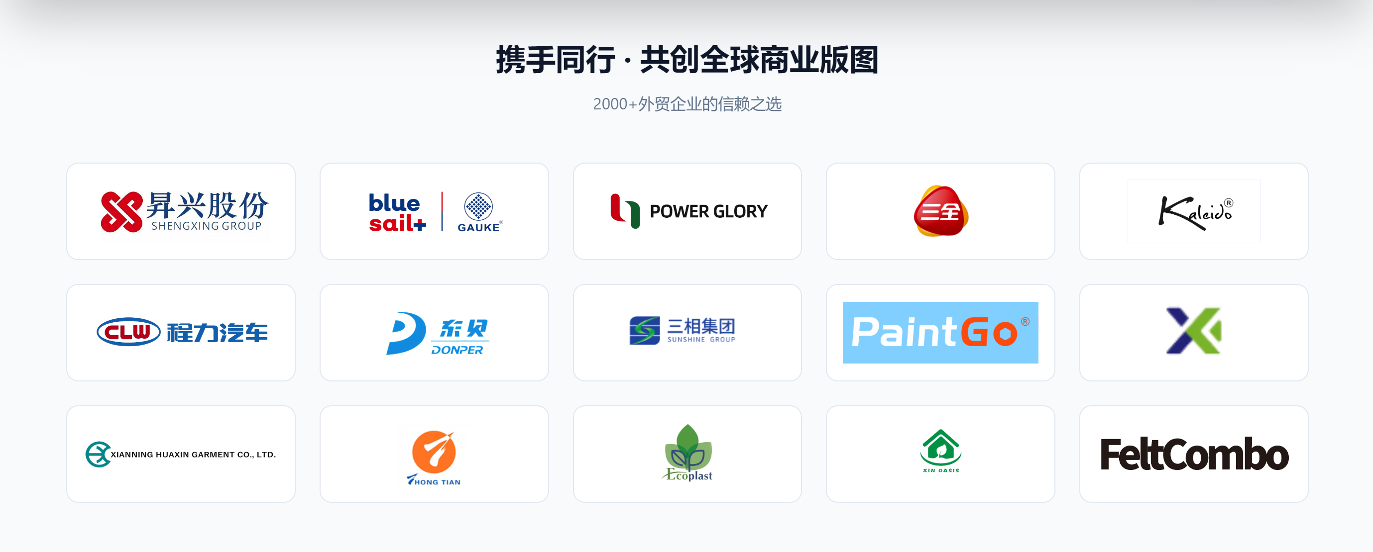 携手同行·共创全球商业版图-2000+外贸企业的信赖之选