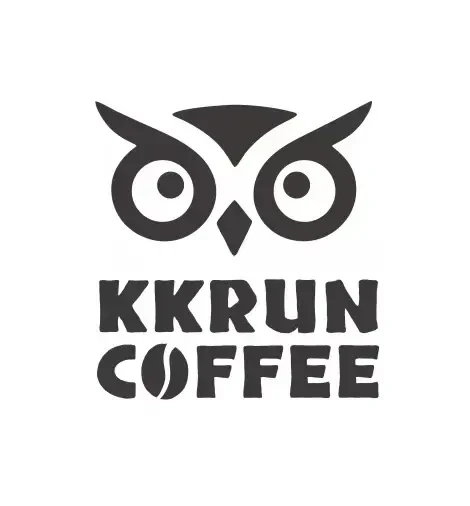 KKRUN COFFEE 品牌标识（鸥鸟图形与英文字标）