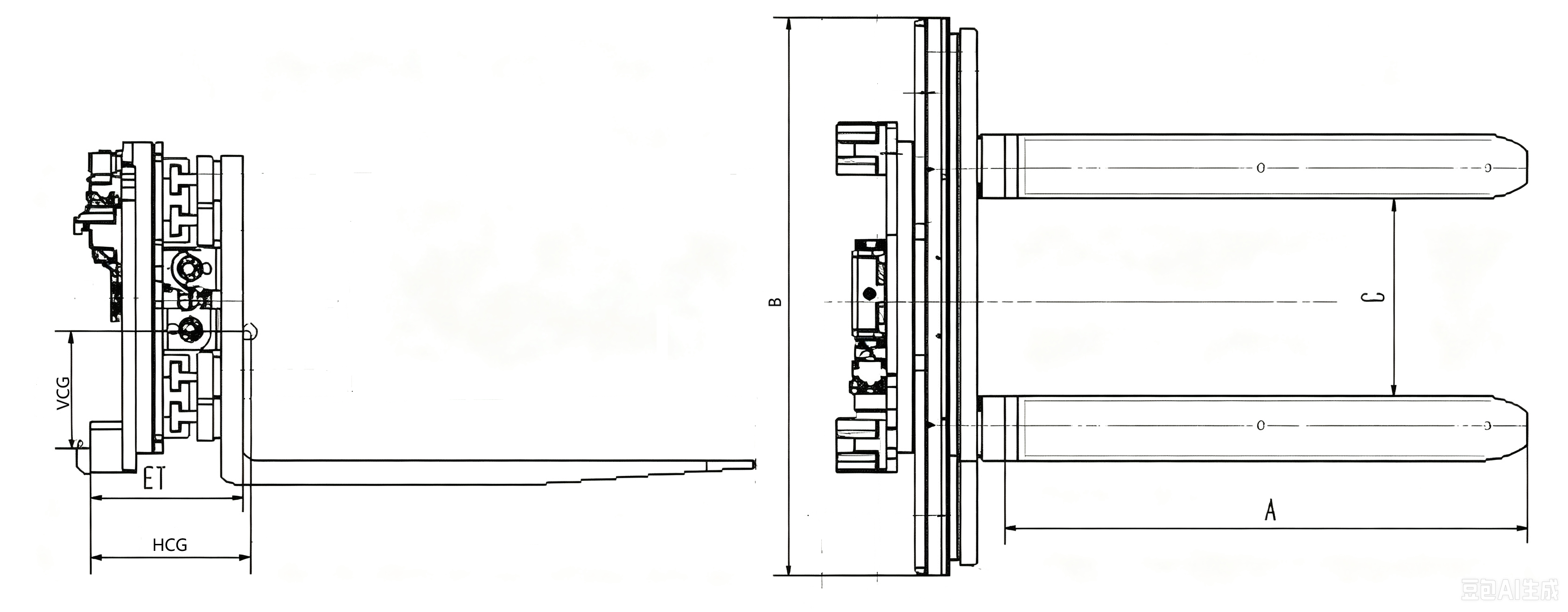 FORK CLAMP Technical Drawing