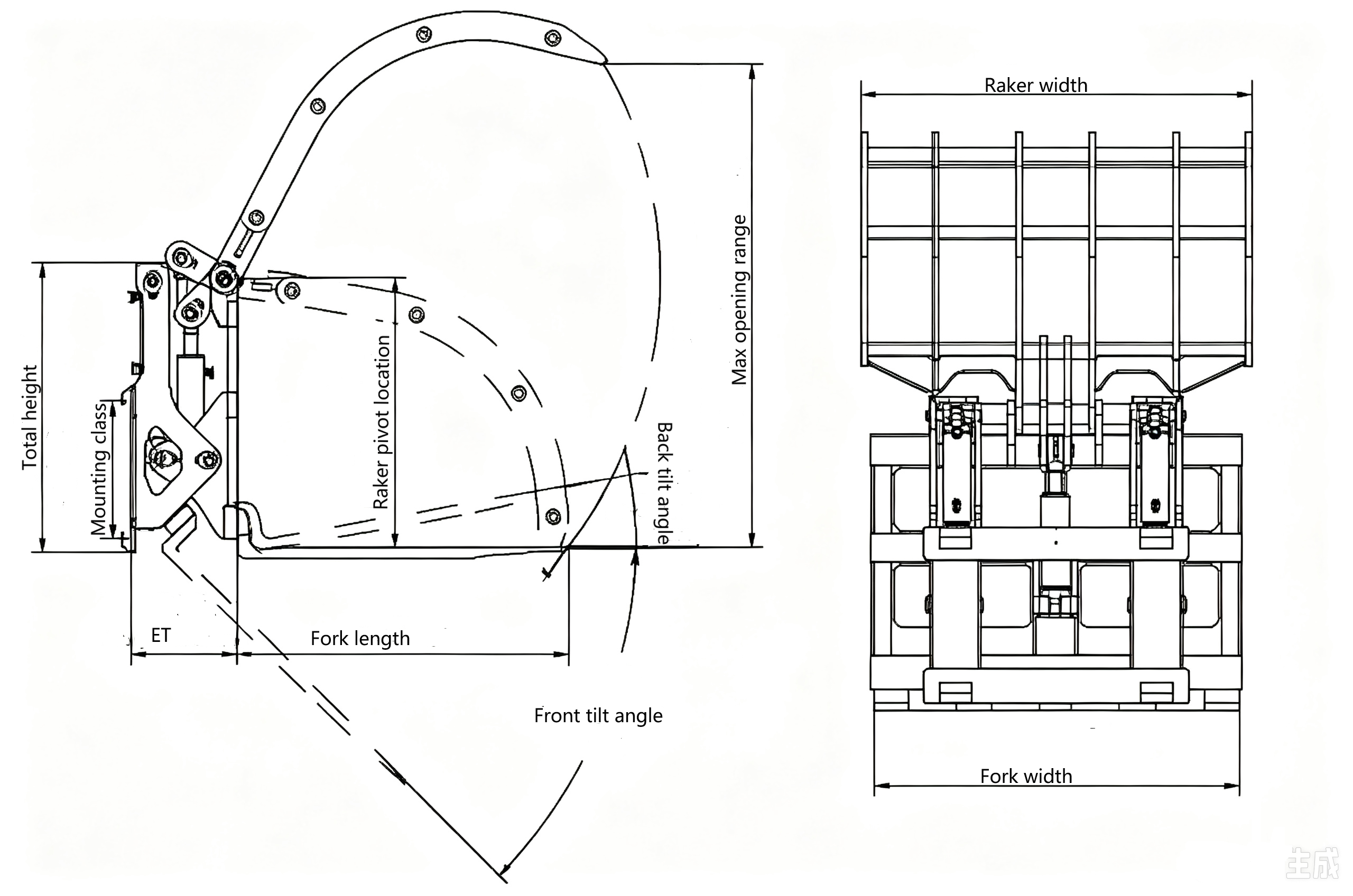 HINGED BROKEN HANDLER Technical Drawing