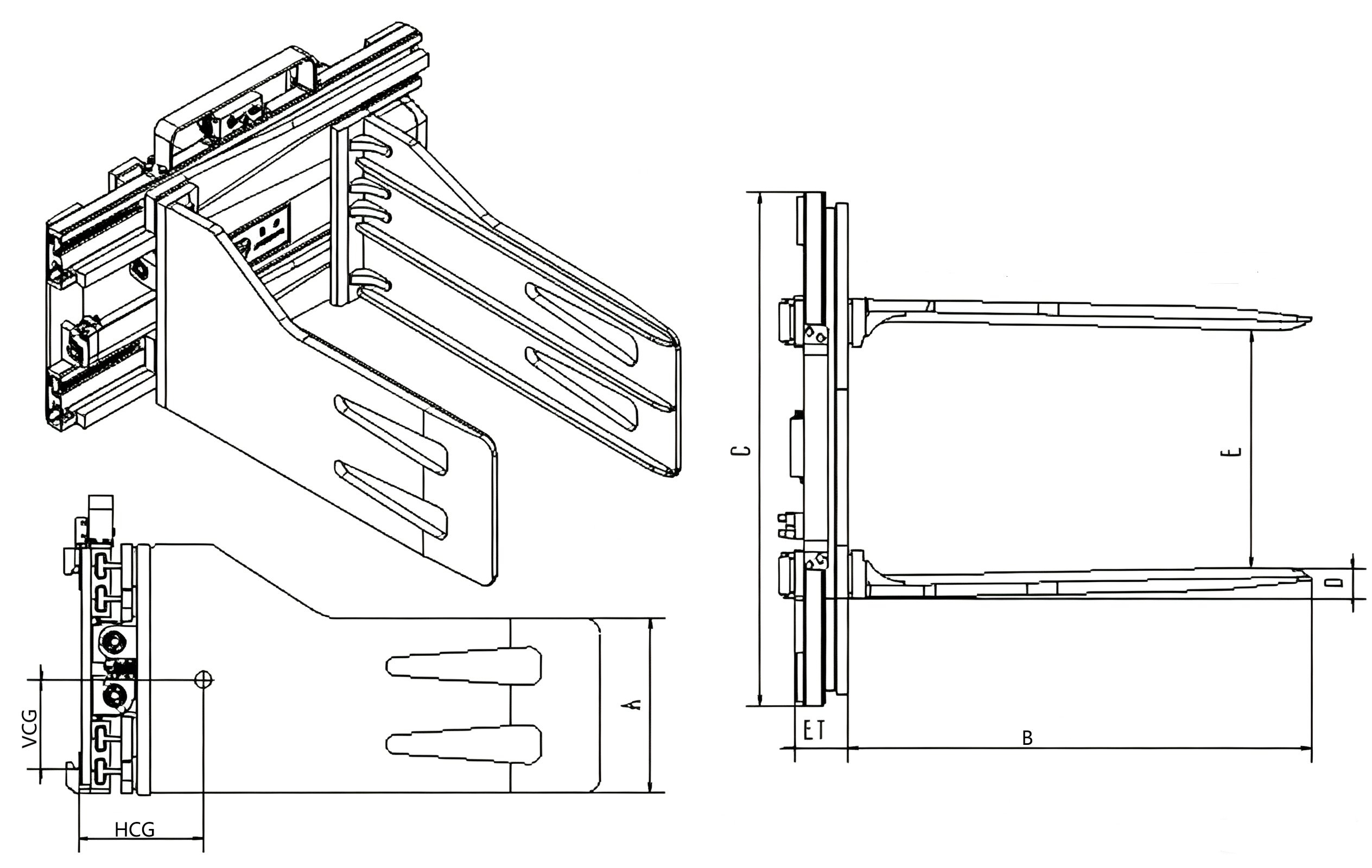 BALE CLAMP Technical Drawing