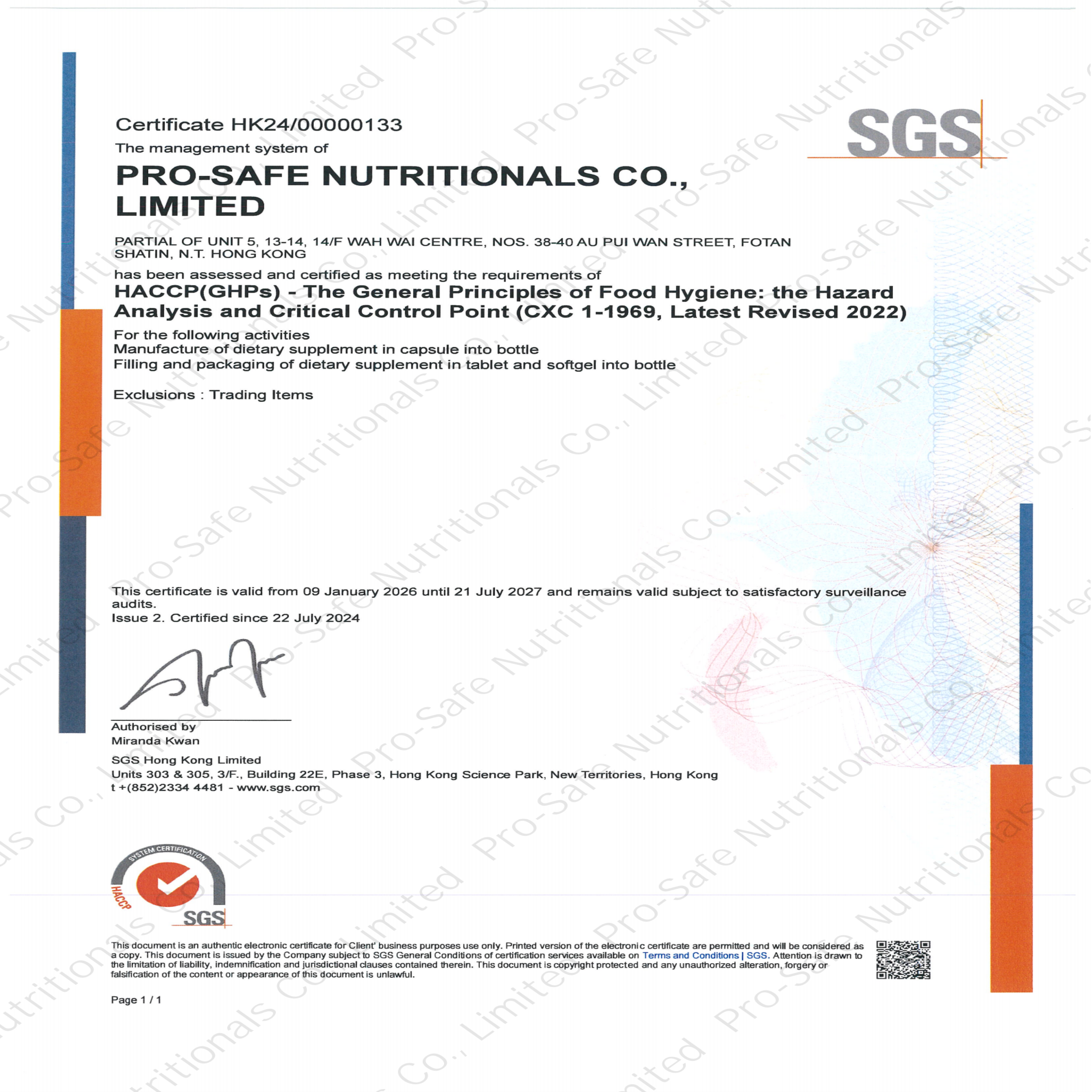 HACCP Certification: Ensuring Food Safety in Dietary Supplement Manufacturing