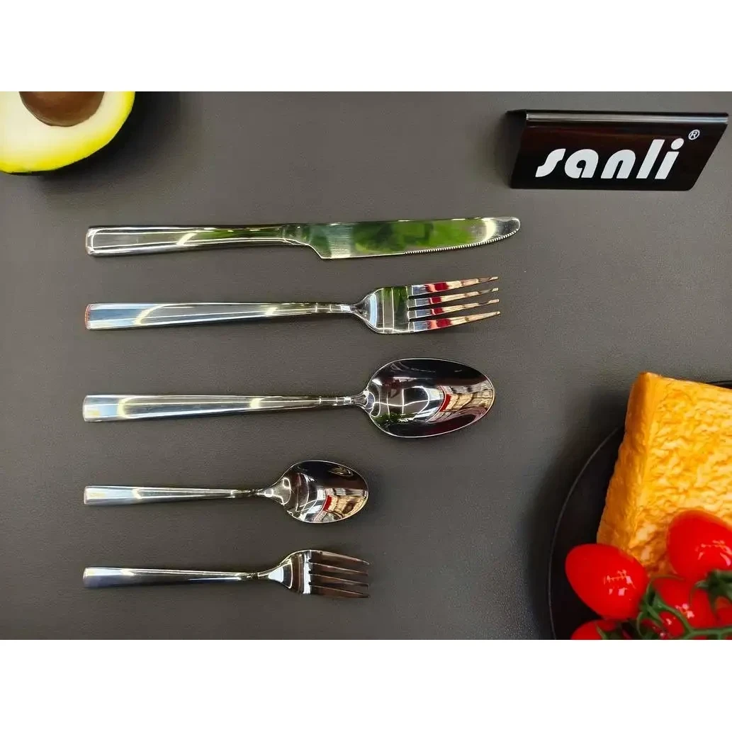 Wide Square Handle - Plain|Silver