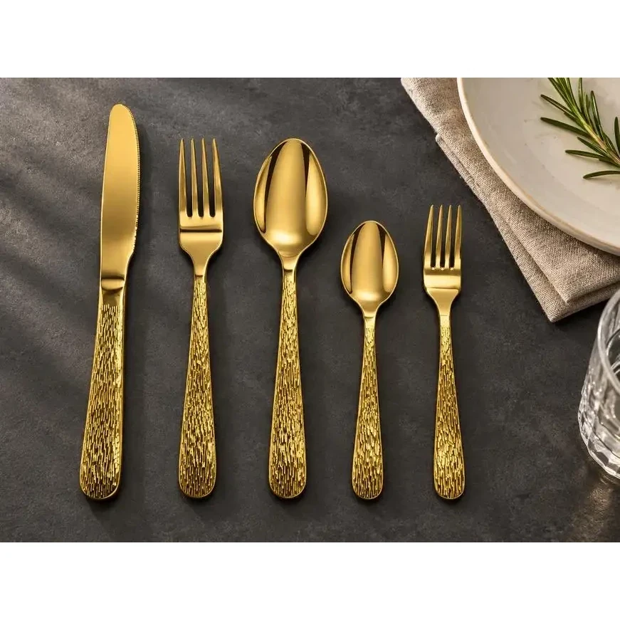 Wide Round Handle - Cascade Texture|Gold
