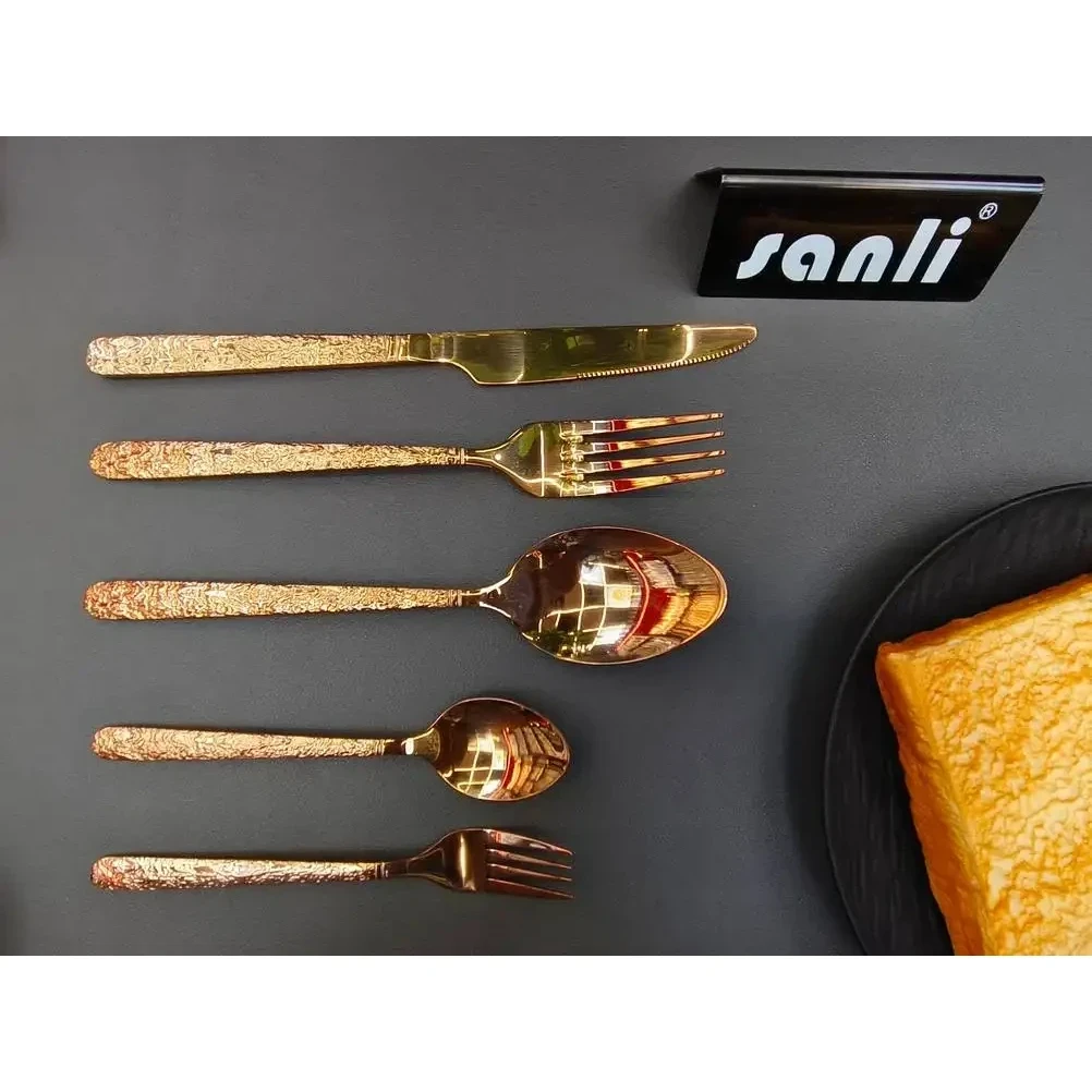 Round Tip Handle - Rock Texture|Rose Gold