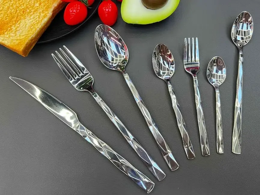 Square Handle - Faceted|Silver