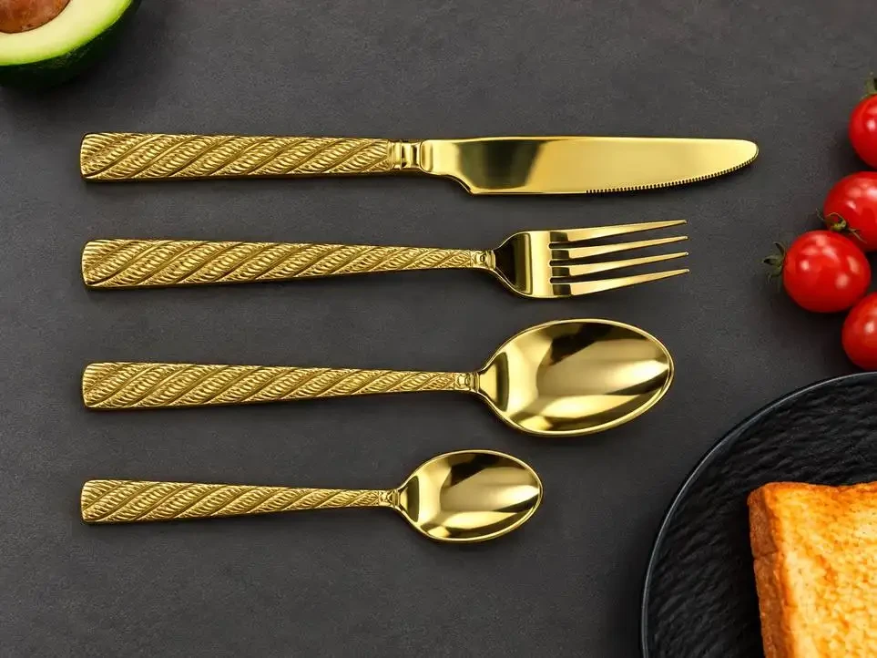 Wide Square Handle - Rope|Gold