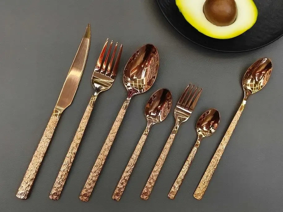 Square Handle - Rock Texture|Rose Gold
