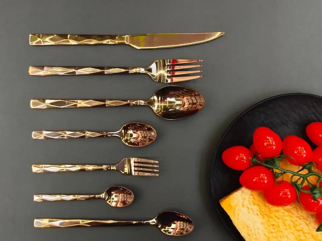 Square Handle - Faceted|Rose Gold