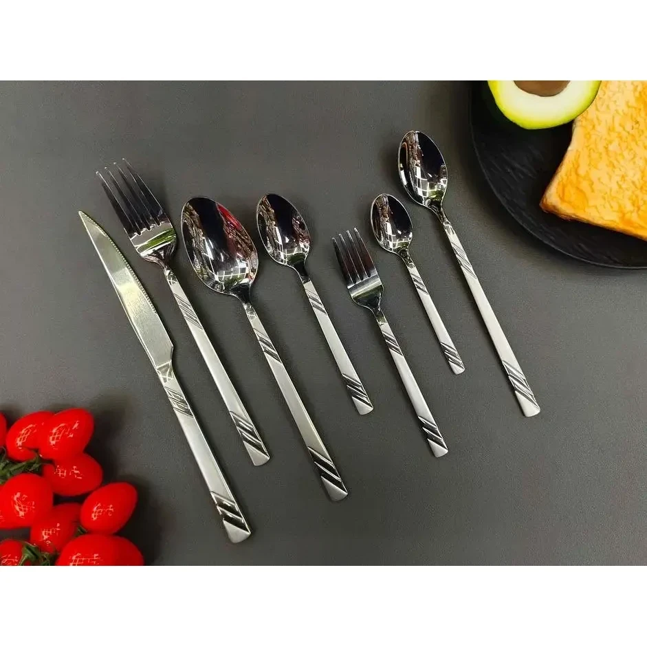 Square Handle - Double Diagonal|Silver (Sandblasted)
