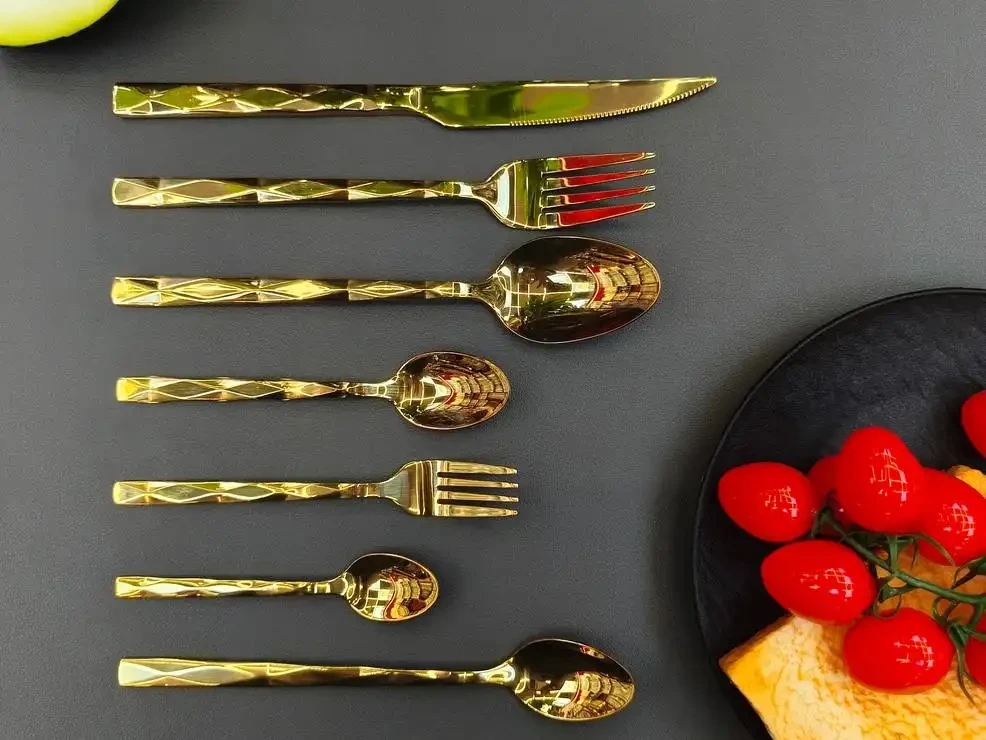 Square Handle - Faceted|Gold