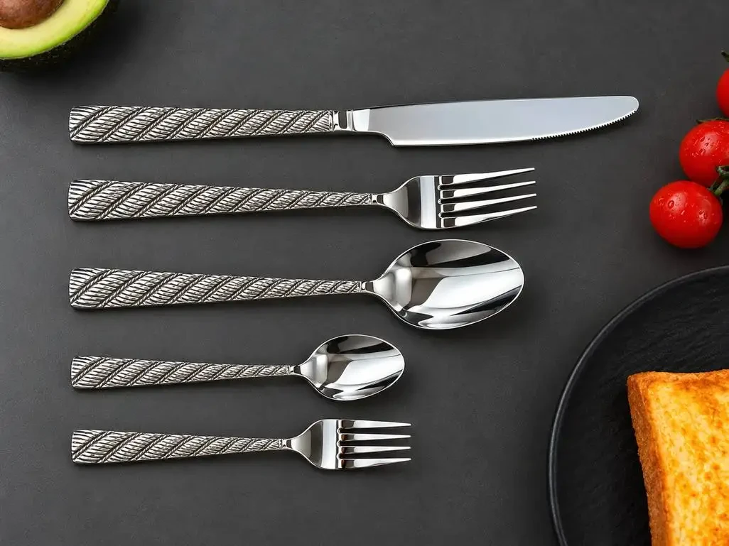 Wide Square Handle - Rope|Silver