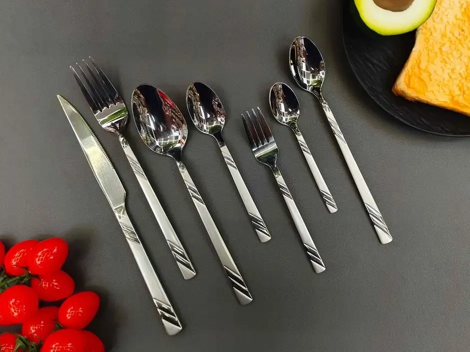 Square Handle - Double Diagonal|Silver (Sandblasted)