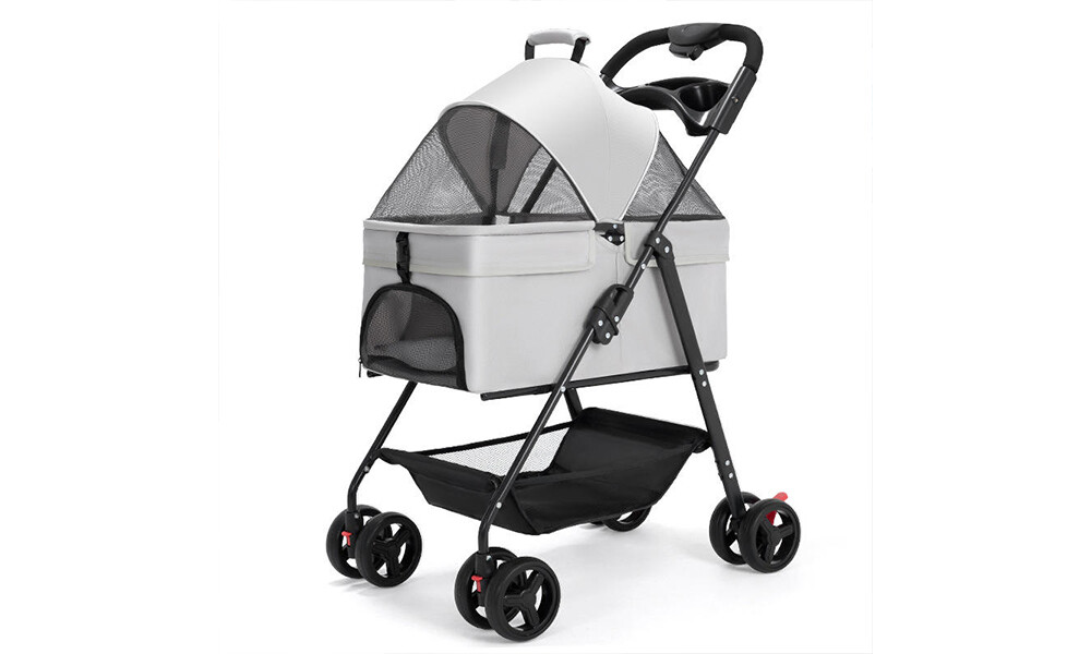 Detachable Pet Stroller with Removable Carrier Bag