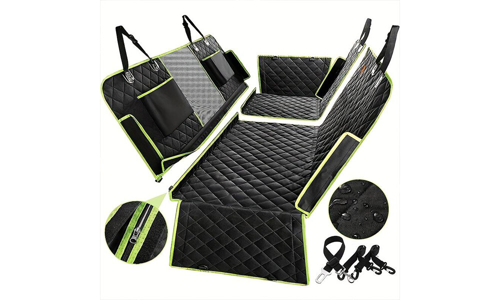 Waterproof Dog Car Seat Cover with Mesh Window