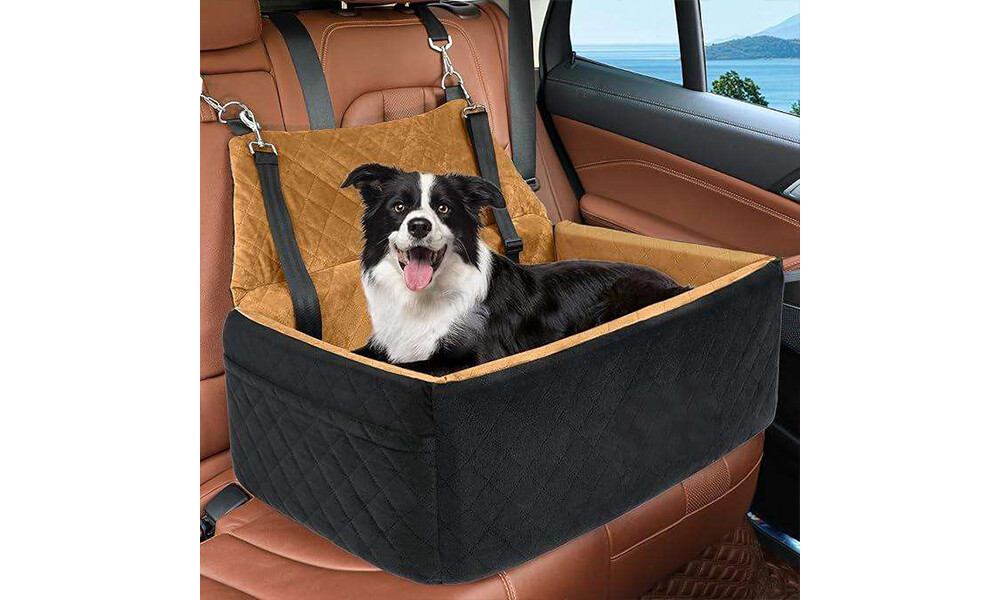 Large Memory Foam Dog Car Seat, Foldable Pet Booster