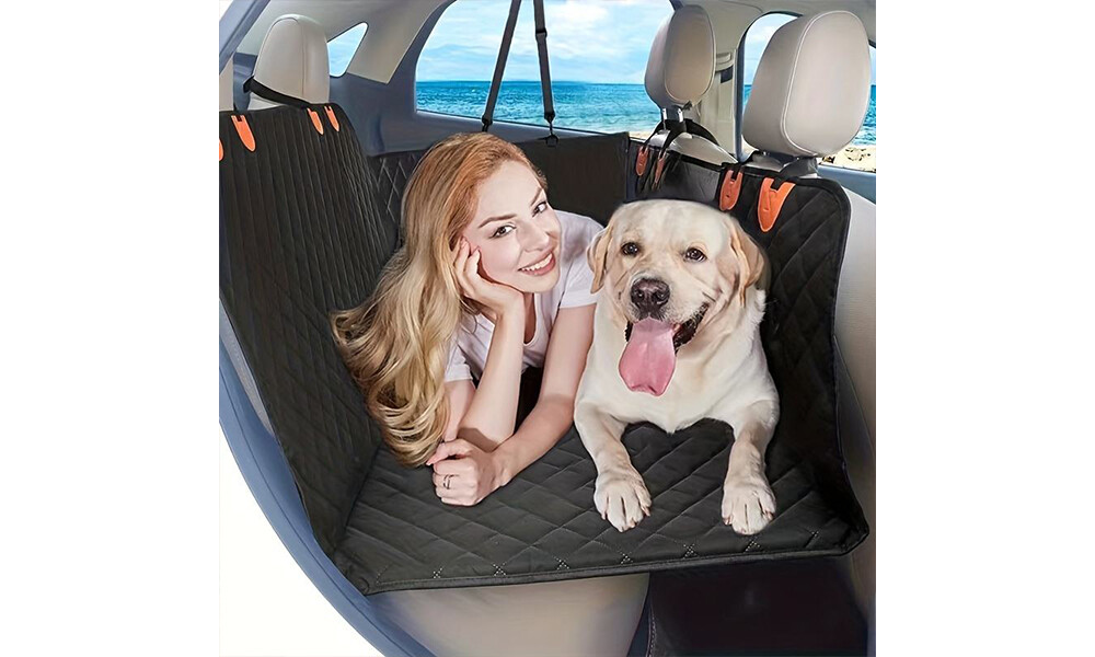 Hard-Bottom Dog Car Hammock, Large Back Seat Extender
