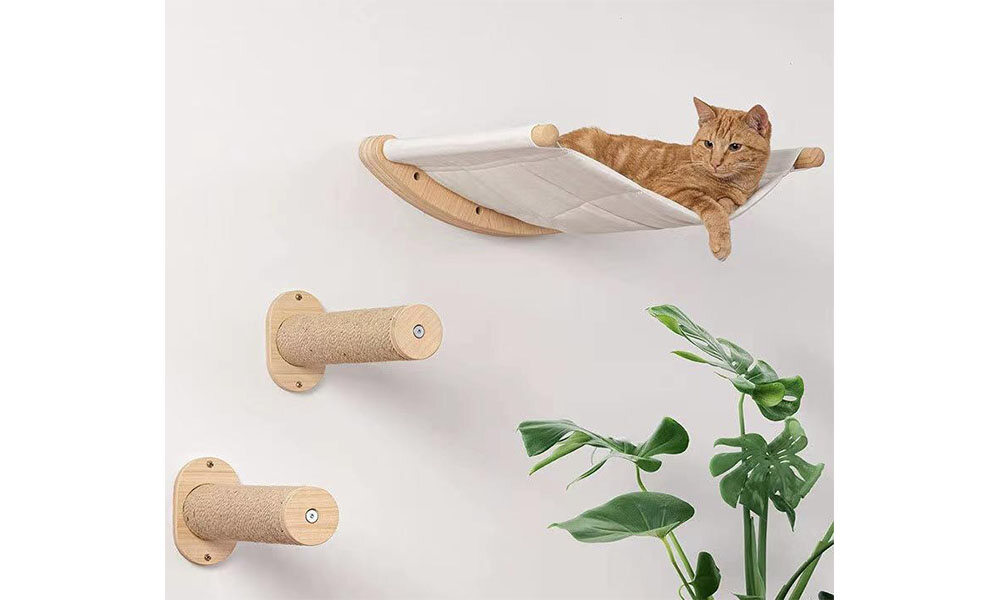 Wooden Cat Wall Shelf Climbing Set