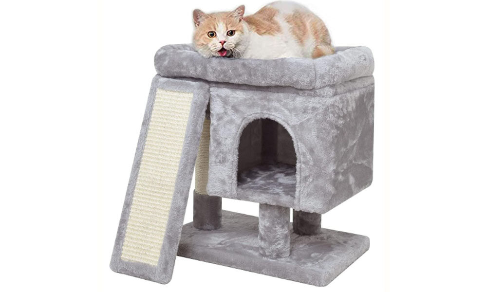 Dark Grey Cat Tree Sisal Cat Climbing Tower