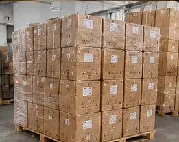 Packed jersey branding orders stacked on pallets at LONGYUE SPORTS